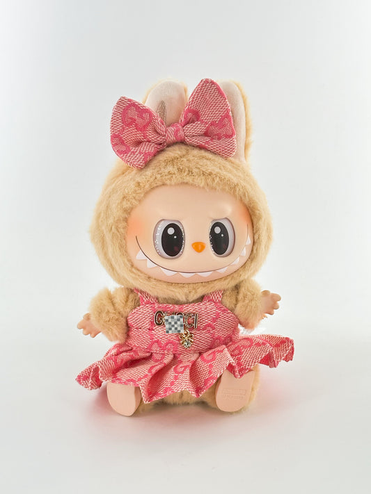 4inch bag charm cute custom clothes outfits - GUCCI style red dress - 053144