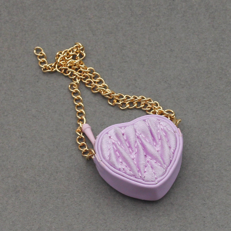 4inch bag charm cute custom bags - purple heart bag - 0623B89