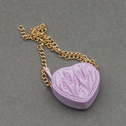 4inch bag charm cute custom bags - purple heart bag - 0623B89