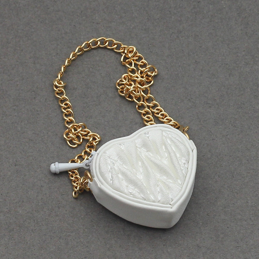4inch bag charm cute custom bags - white heart bag - 0623B980