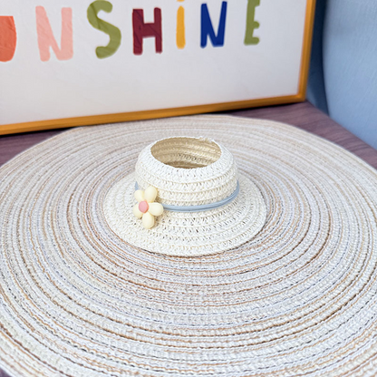 4inch bag charm cute custom fashion accessories - straw hat - 0712H