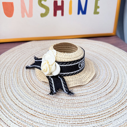 4inch bag charm cute custom fashion accessories - luxury straw hat - 0712H