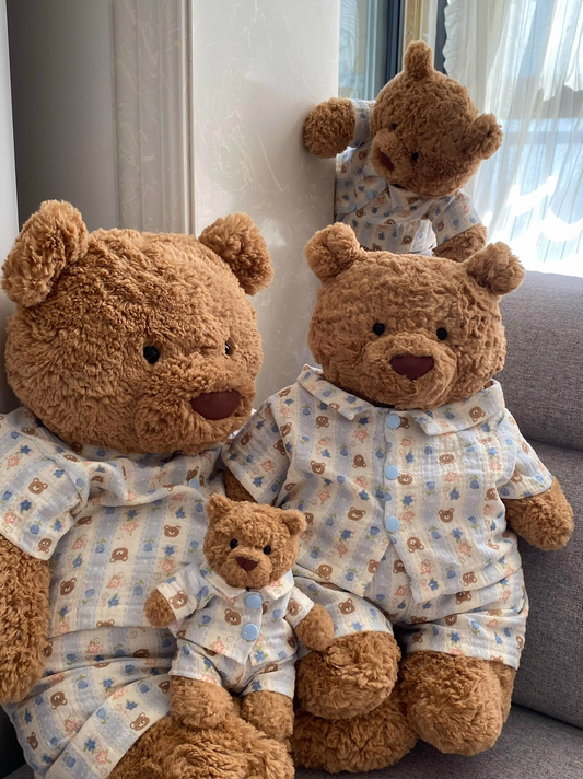 Bartholomew bear cute clothes outfits - Blue stripe sleepwear(tiny/medium/large/huge)