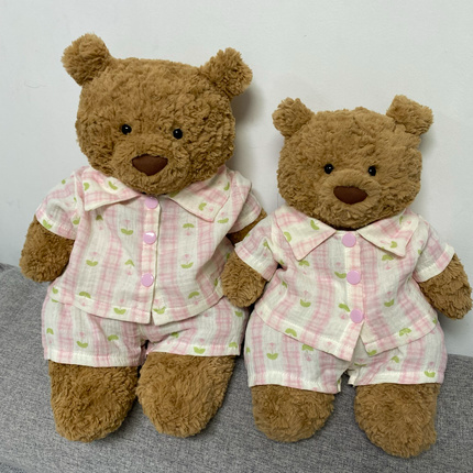 Bartholomew bear cute clothes outfits - Pink stripe sleepwear(tiny/medium/large/huge)