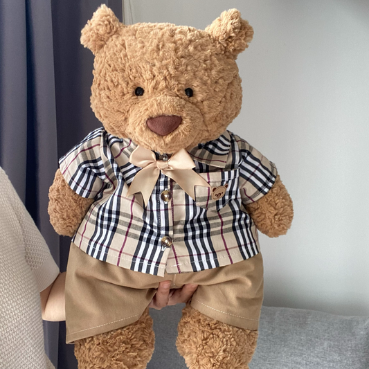 Bartholomew bear cute clothes outfits -  Plaid Set(medium/large/huge)