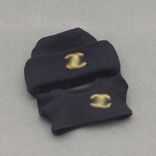 Labubu 4inch bag charm clothes outfits - CC logo - 062362