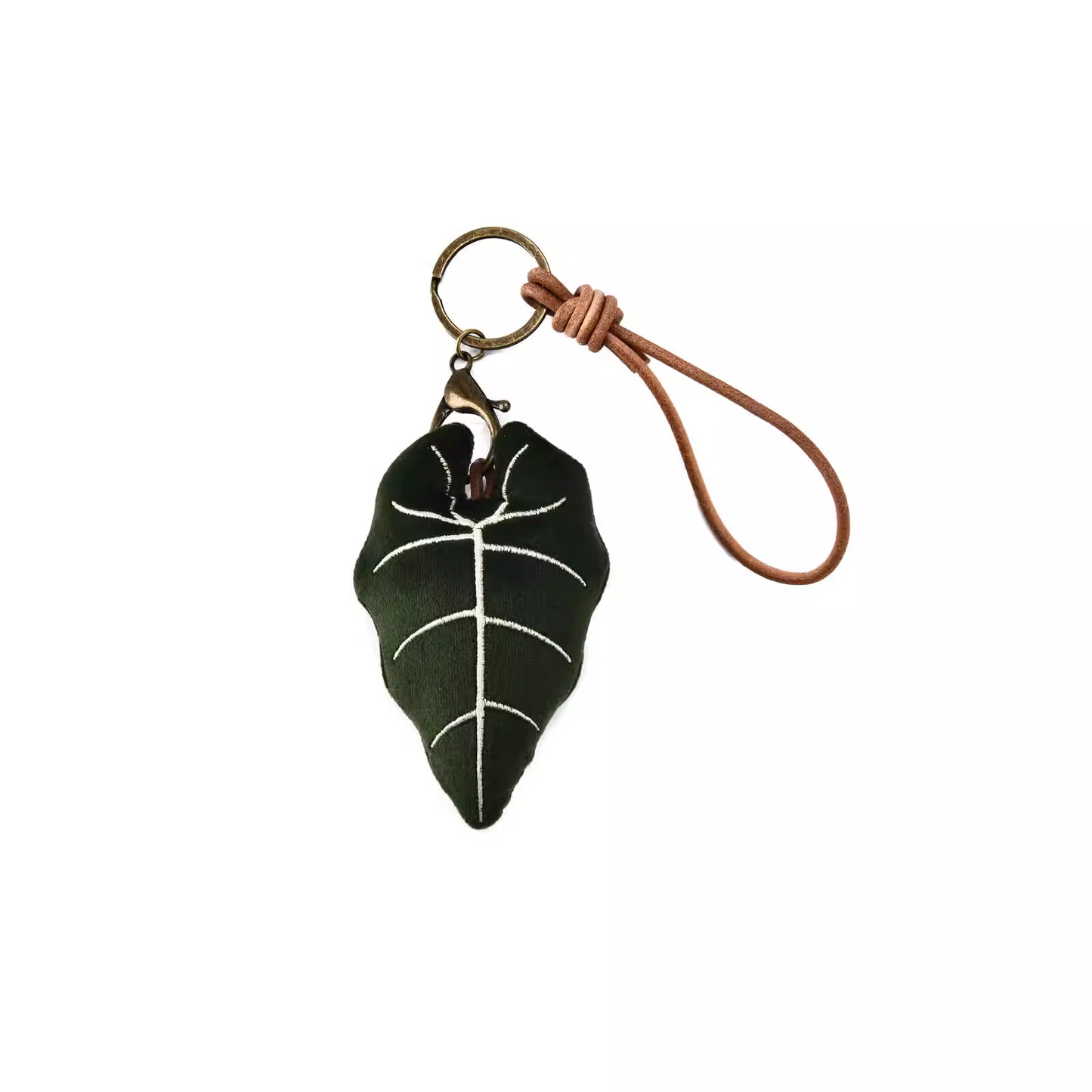 Plushf - plant leaf plush bag charm keychain - multiple color/style2