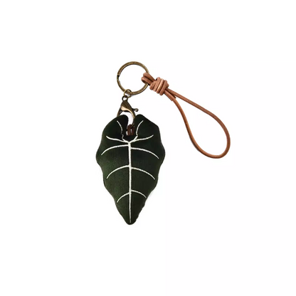 Plushf - plant leaf plush bag charm keychain - multiple color/style2