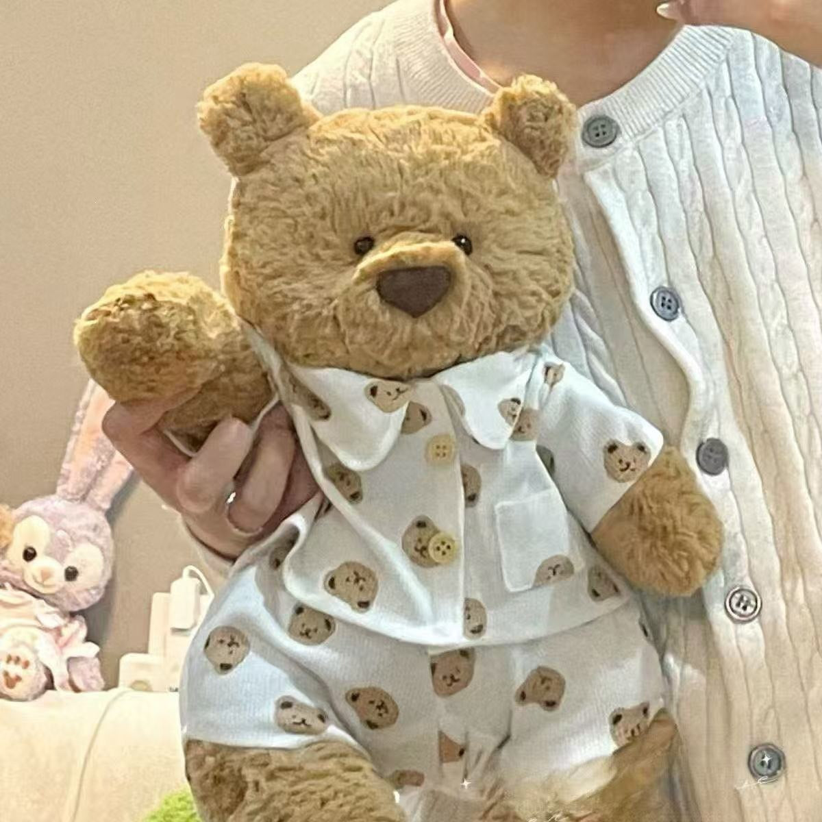 Two-Piece Bear Pajama Set for Bartholomew Bear Plush – 10–16 Inch Outfit