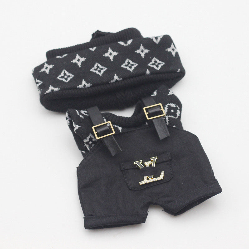 Labubu 4inch bag charm clothes outfits - LV logo - 062337