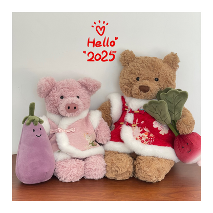 Bartholomew bear cute clothes outfits - Pink Chinese traditional style vest(medium/large/huge)