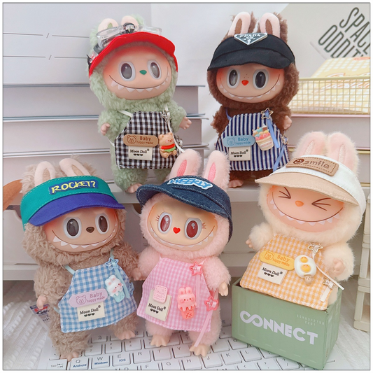 4inch bag charm cute custom clothes outfits - Colorful chef apron with visor - 032918/032919/032920/032921/032922/032923/032924