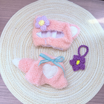 4inch bag charm cute custom clothes outfits - pink fox - 052309