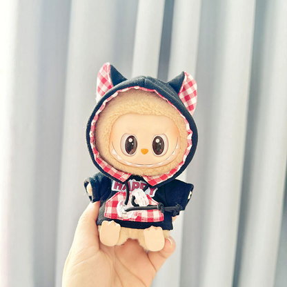 4inch bag charm cute custom clothes outfits - red cat ear hoody - 020246