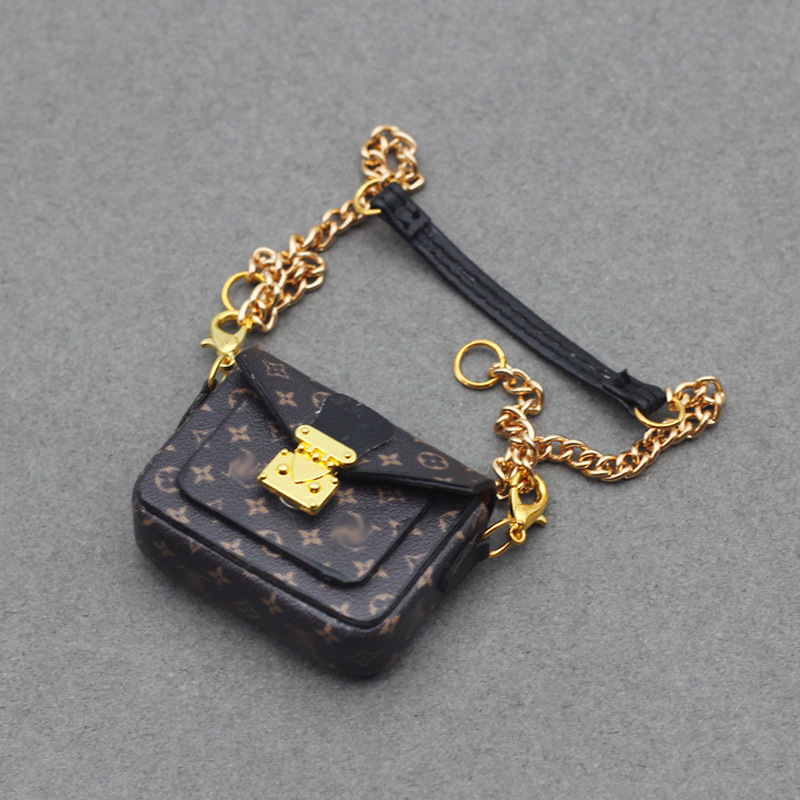 4inch bag charm cute custom bags - dark brown/light brown crossbody bag - 0623B74/0623B75