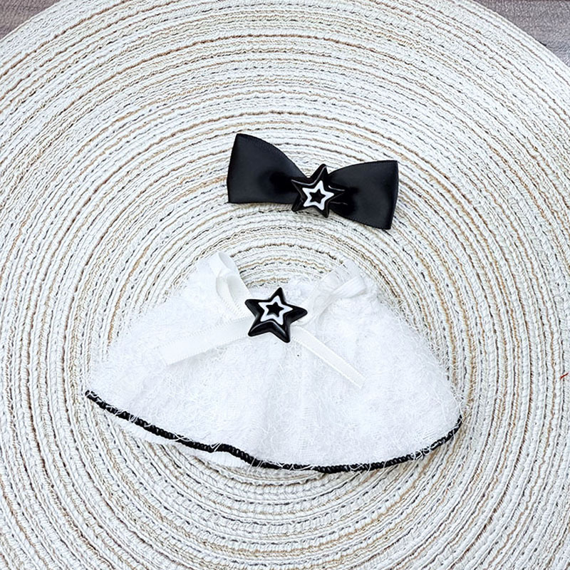 4inch bag charm cute custom clothes outfits - star white dress & bow - 052302/052303