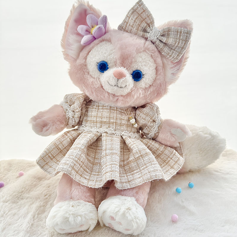 15inch plush cute custom clothes outfits - pink/blue/beige dress