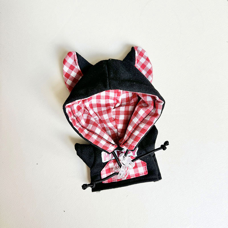 4inch bag charm cute custom clothes outfits - red cat ear hoody