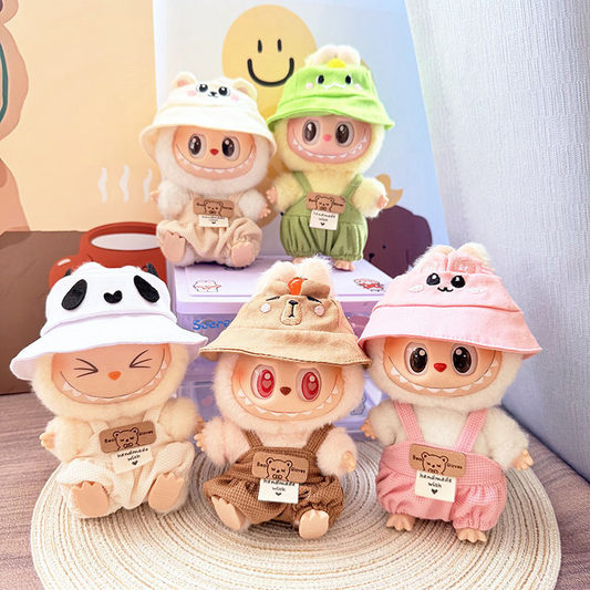 4inch bag charm cute custom clothes outfits - animal hat colorful overall - 052304/052305