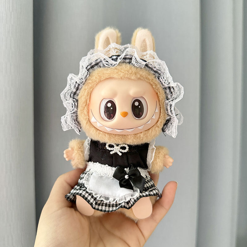 4inch bag charm cute custom clothes outfits - black white dress