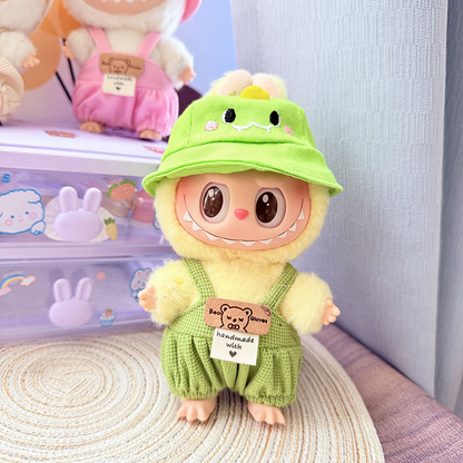 4inch bag charm cute custom clothes outfits - animal hat colorful overall - 052304/052305
