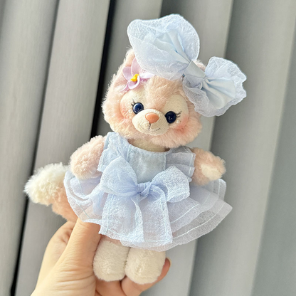4inch bag charm cute custom clothes outfits - blue dress - 020222