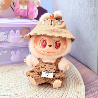 4inch bag charm cute custom clothes outfits - animal hat colorful overall - 052304/052305