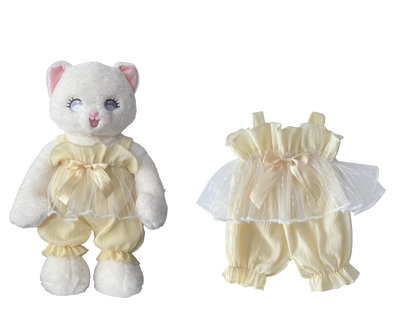 Yellow Bow Romper Dress for Bartholomew Bear Plush – 14-Inch Outfit