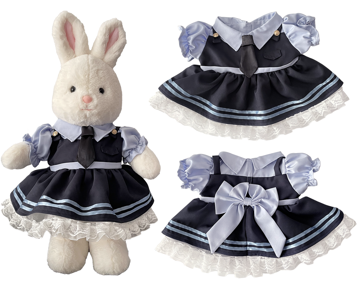 Bunny Officer Puffy Dress for Bartholomew Bear Plush – 14-Inch Outfit