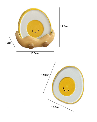 Adorable Ceramic Egg Plate - Breakfast Snack Tray Fun & Functional Design