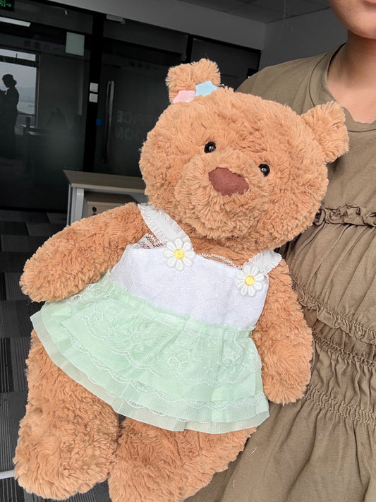 Mint Green Tiered Dress for Bartholomew Bear Plush – 14-Inch Outfit