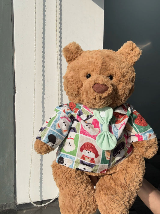 Cartoon Puppy Shirt for Bartholomew Bear Plush – 14-Inch Outfit