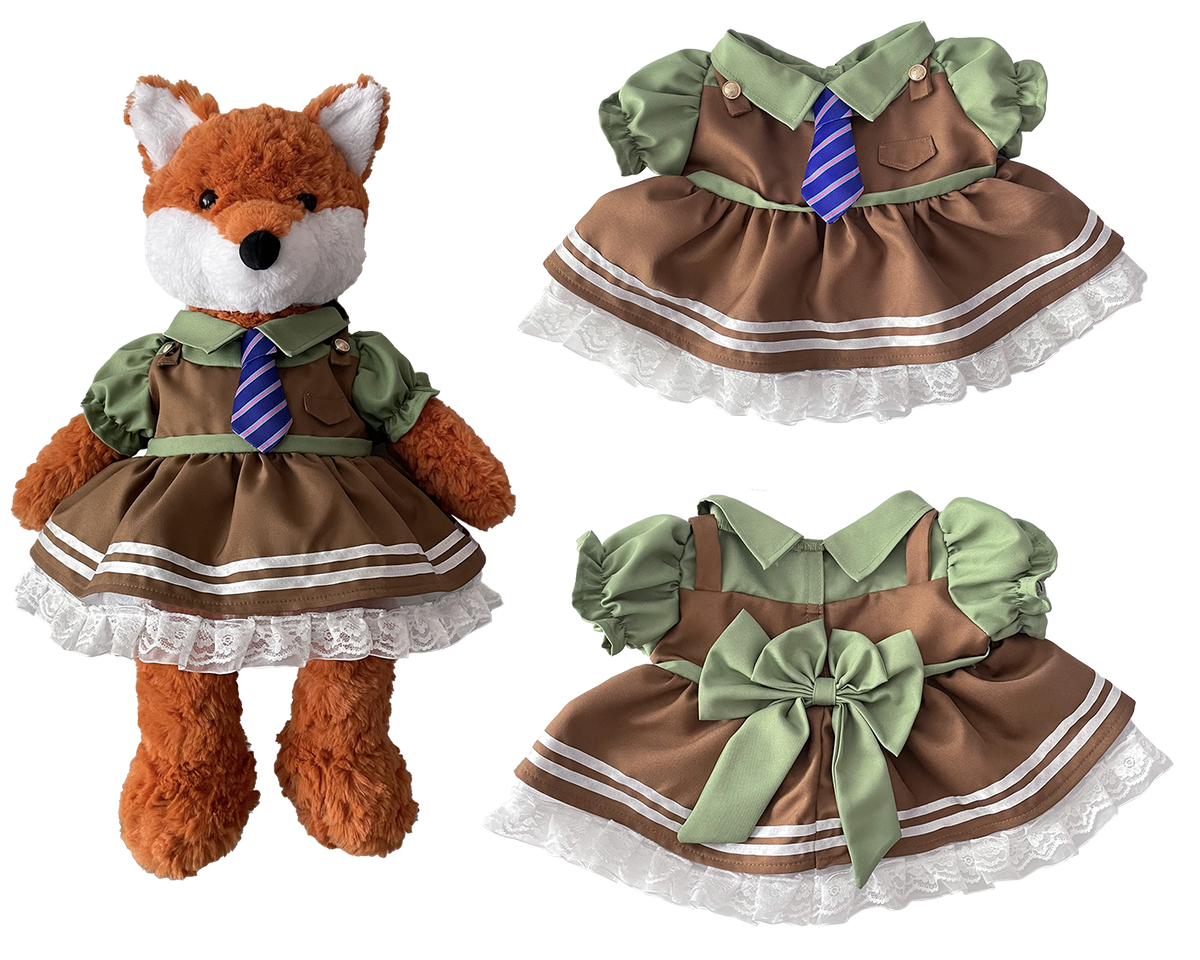 Fox Officer Puffy Dress for Bartholomew Bear Plush – 14-Inch Outfit
