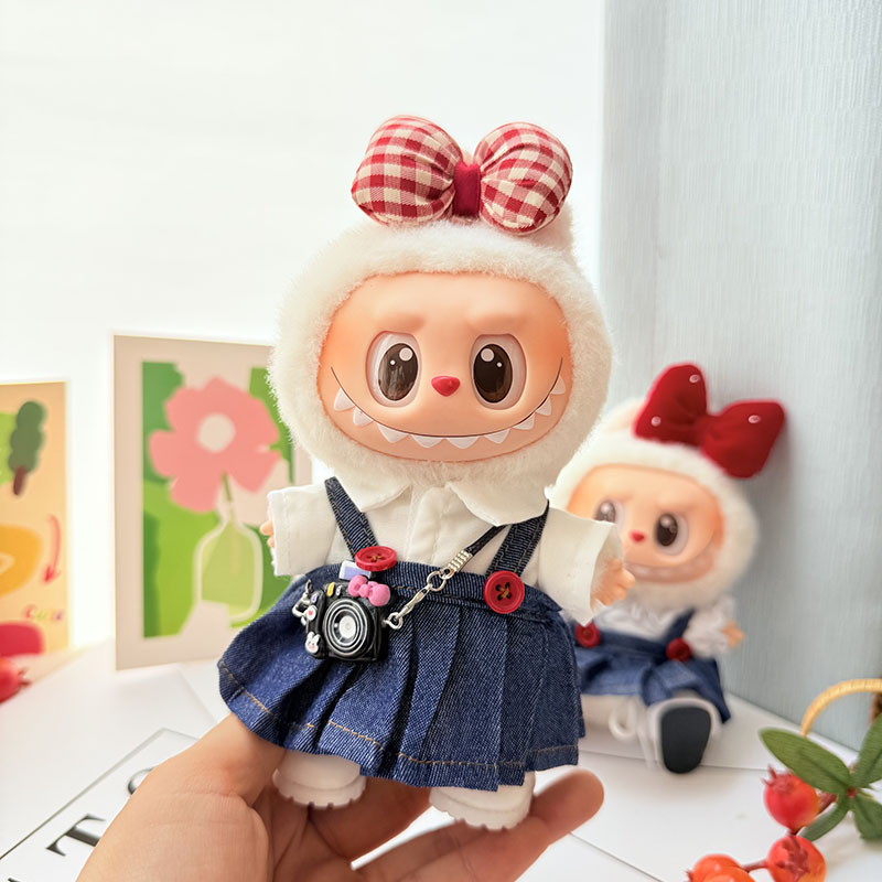 4inch bag charm cute custom clothes outfits - cowboy skirt with camera bag - LBB023