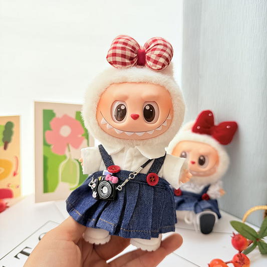 4inch bag charm cute custom clothes outfits - cowboy skirt with camera bag - LBB023