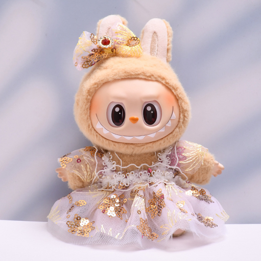 4inch bag charm cute custom clothes outfits - Pink Sequin Tulle Dress - 053119