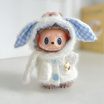 4inch bag charm cute custom clothes outfits - Blue fluffy bunny - 053133