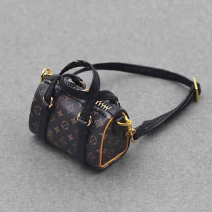 4inch bag charm cute custom bags - dark brown/light brown/rainbow travel bag