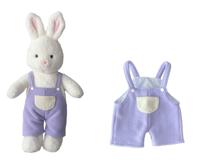 Purple Straight-Leg Overalls for Bartholomew Bear Plush – 14-Inch Outfit