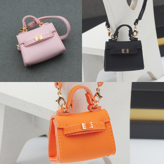 4inch bag charm cute custom bags - black/pink/orange kelly bag