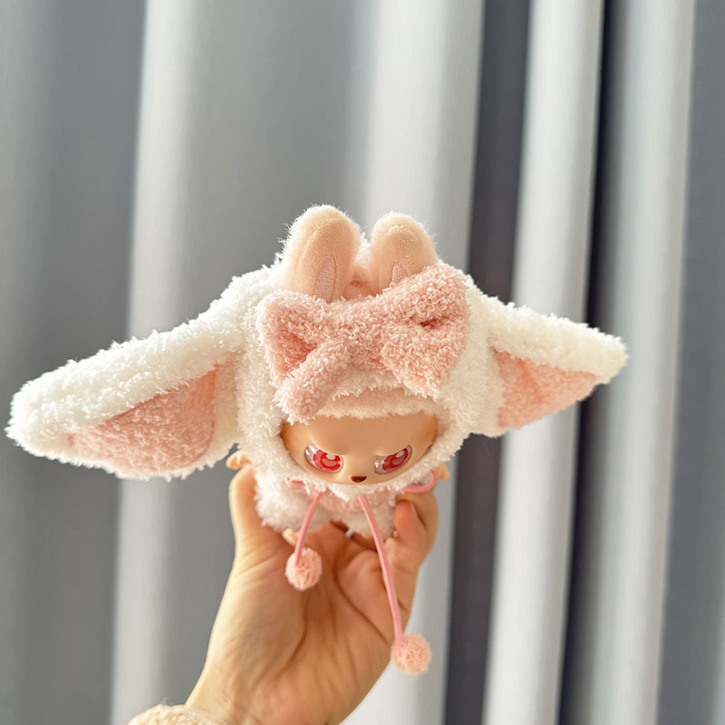 4inch bag charm cute custom clothes outfits - pink bunny ear