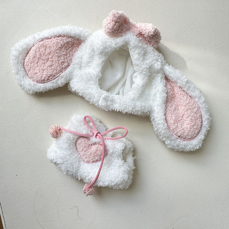 4inch bag charm cute custom clothes outfits - pink bunny ear