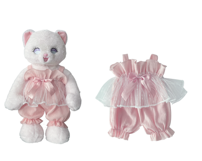 Pink Bow Romper Dress for Bartholomew Bear Plush – 14-Inch Outfit