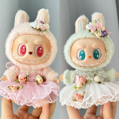 4inch bag charm cute custom clothes outfits - white and pink fairy dress - 0507/0523