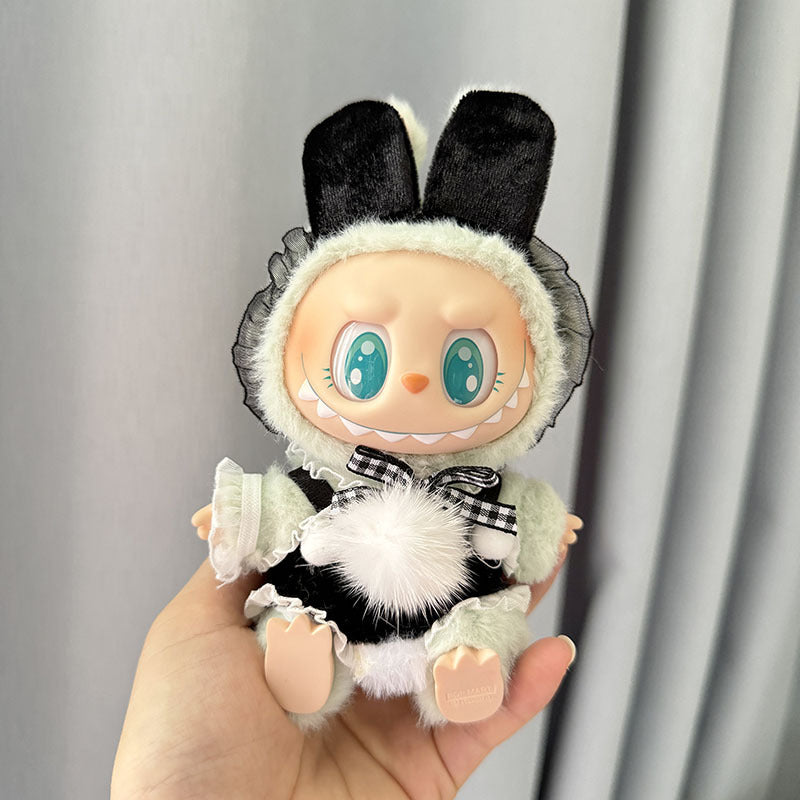 4inch bag charm cute custom clothes outfits - black bunny girl