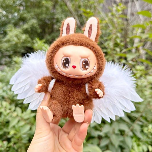 4inch bag charm cute custom clothes outfits - white wings - 031103