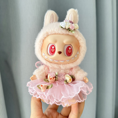 4inch bag charm cute custom clothes outfits - white and pink fairy dress - 0507/0523