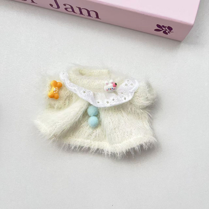 4inch bag charm cute custom clothes outfits - White fluffy dress - 053135