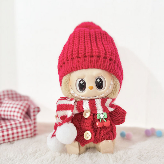 4inch bag charm cute custom clothes outfits - red sweater - 020201