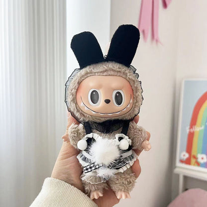 4inch bag charm cute custom clothes outfits - black bunny girl - 010105